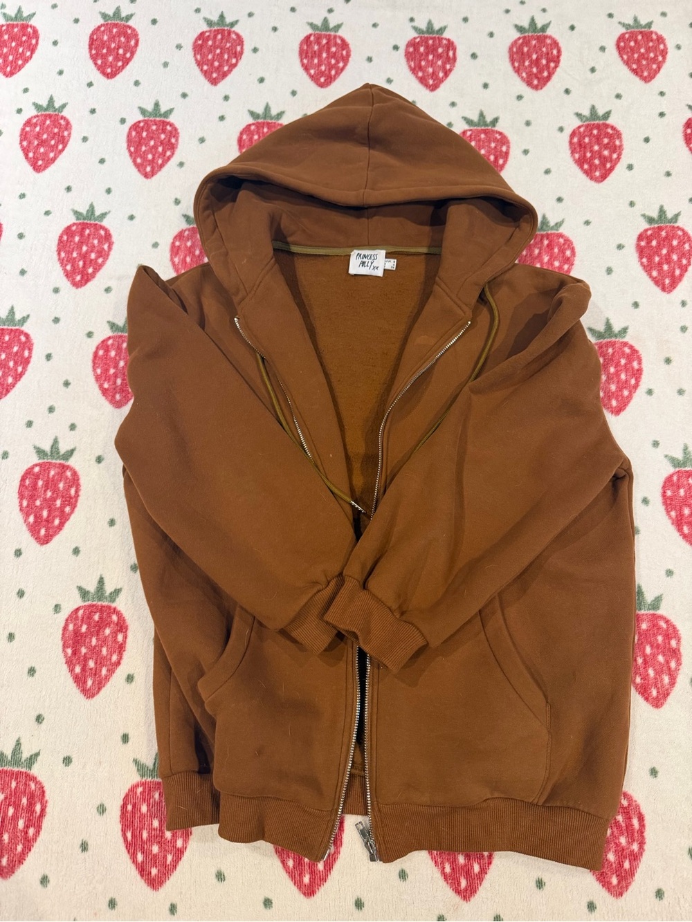 Princess Polly Brown Zip-Up Hoodie